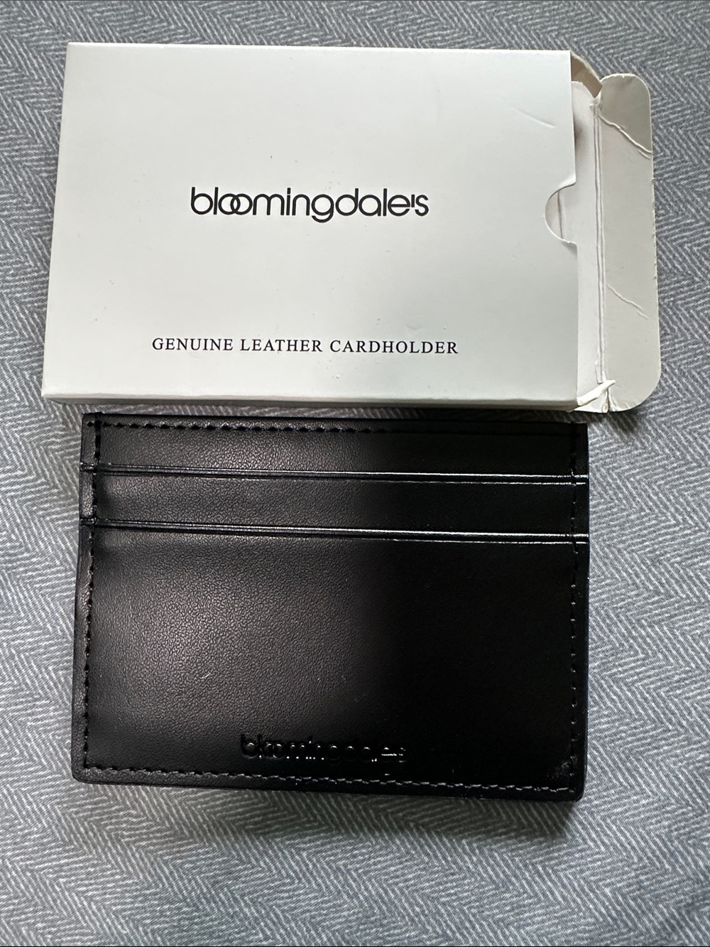 Bloomingdale's Black Leather Slim Cardholder